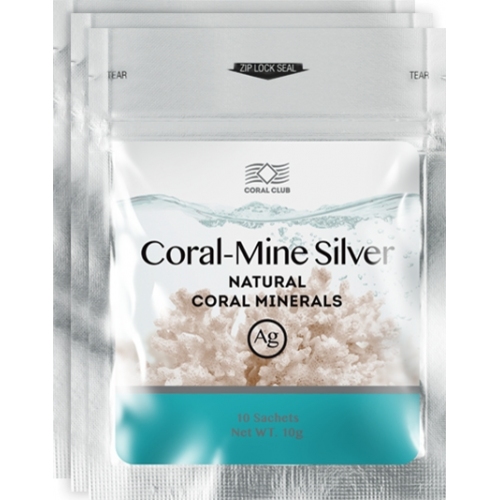 Equilibrio entre agua y minerales: Agua de coral Coral-Mine Silver, 30 bolsitas